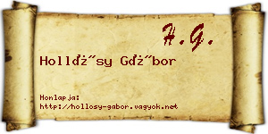 Hollósy Gábor névjegykártya