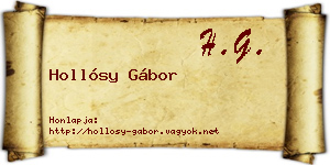 Hollósy Gábor névjegykártya